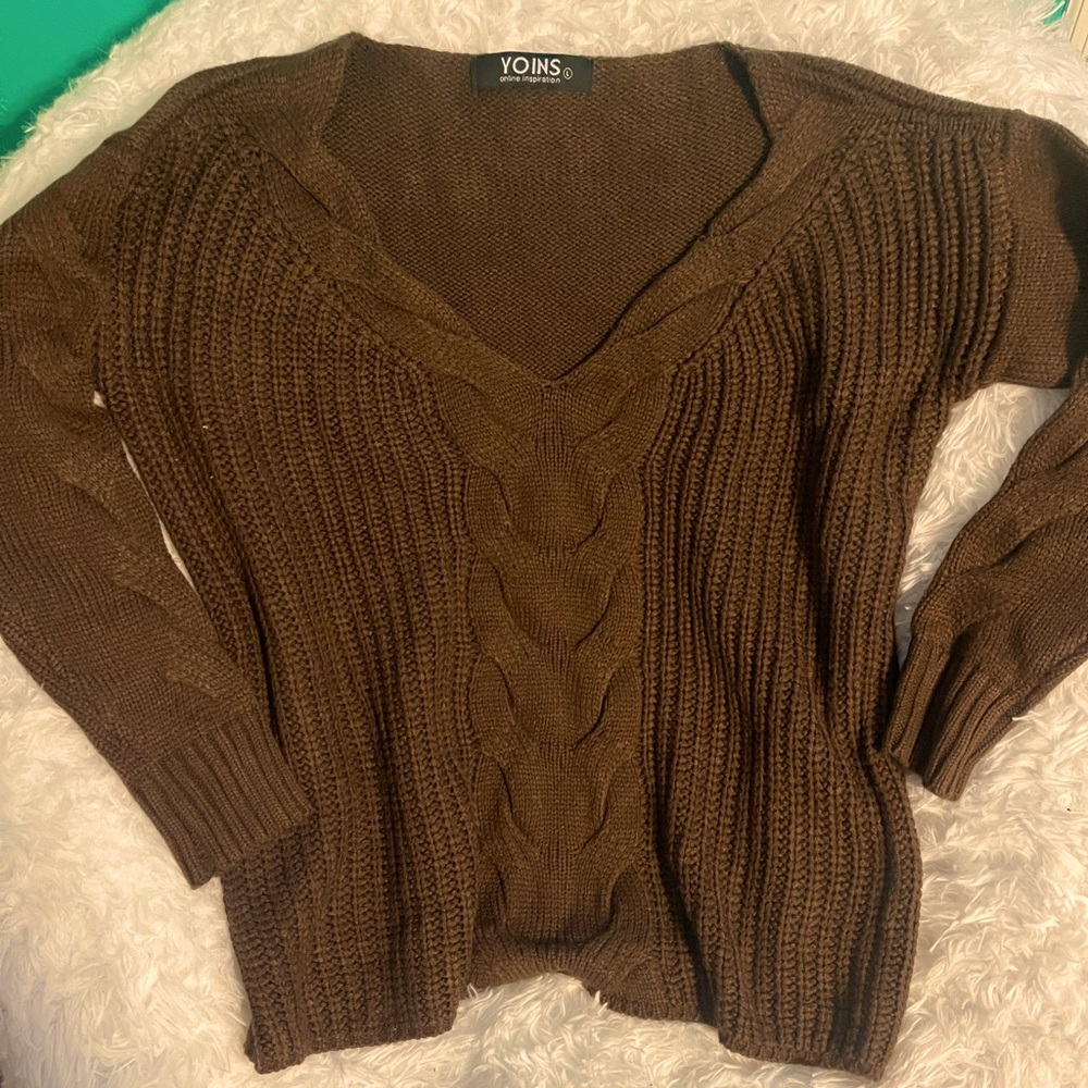 Drop shoulder sweater
